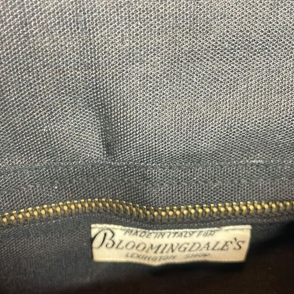 60s Vintage Bloomingdales black raffia purse evening handbag with gold straps - Picture 6 of 9